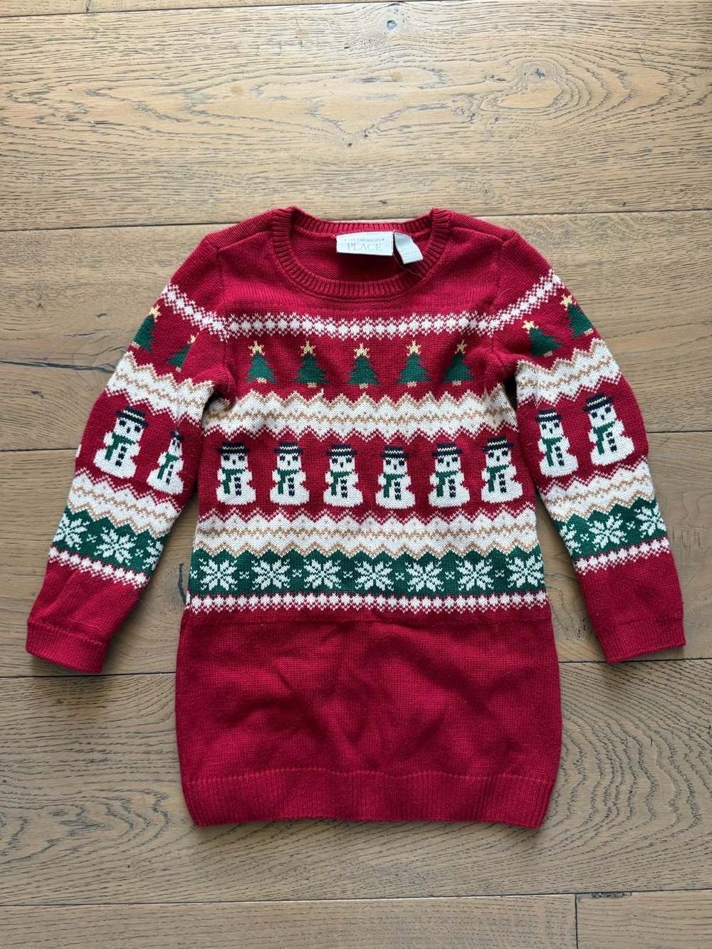 The Children’s Place Christmas Fair Isle Snowman Sweater Dress 3T